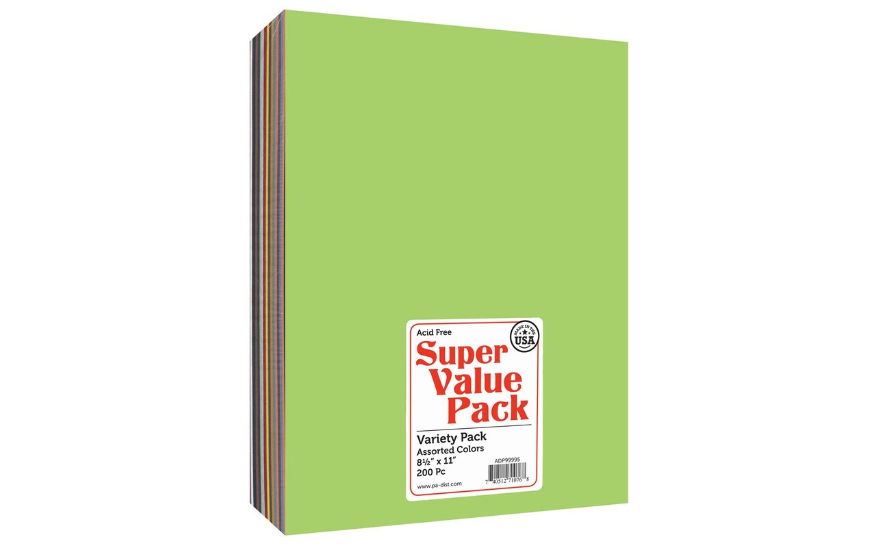 Accent Design Paper Accents Super Value Variety Pack - Heavyweight Assorted Cardstock - 8.5x11 - Archival Quality Scrapbook Paper for Scrapbooking, Cards, Invitations & Crafts